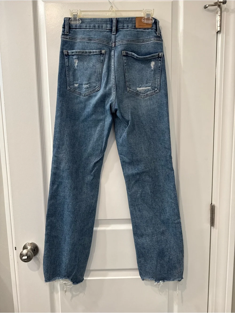 BKE Light Blue Straight Leg Distressed Jeans